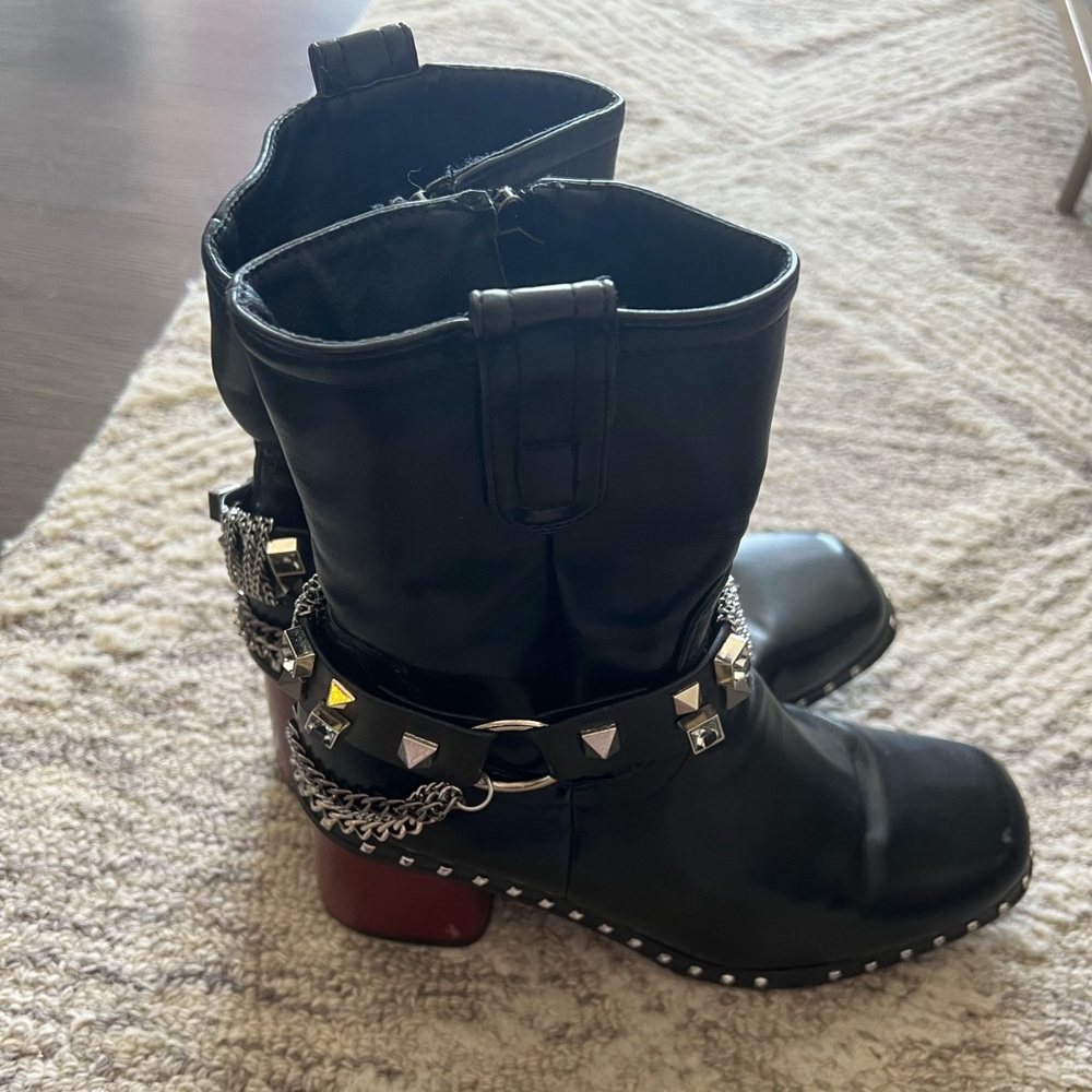 Black studded boots